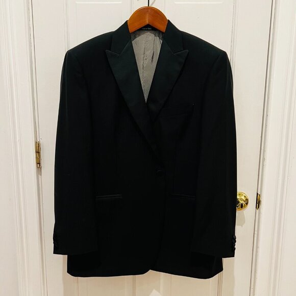 ERMENEGILDO ZEGNA Black Tuxedo Jacket 44 R